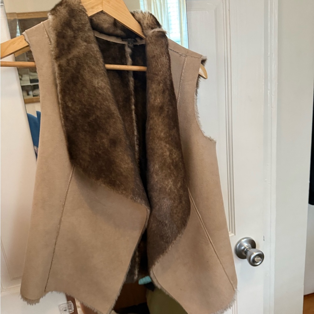 G.I.L.I. Tan and Brown Fur Lined Vest